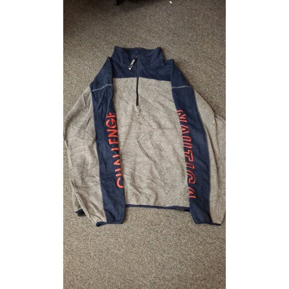 Vintage Other - Vintage Nautica Challenge 1/4 Zip Fleece Pullover Mens L Spellout Made in USA